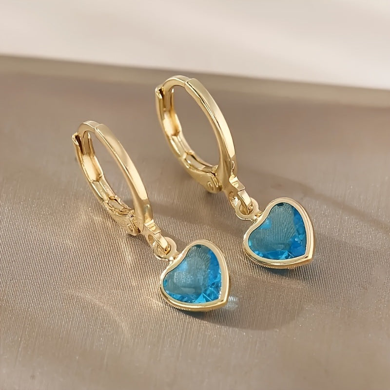 Elegant Heart-shaped Zircon Earrings