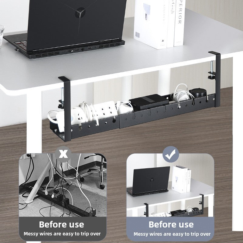 Under Desk Retractable Cable Management Tray
