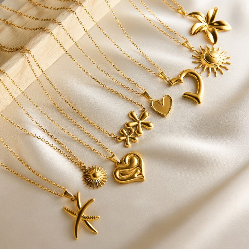 Geometric Gold Plated Stainless Steel Necklace
