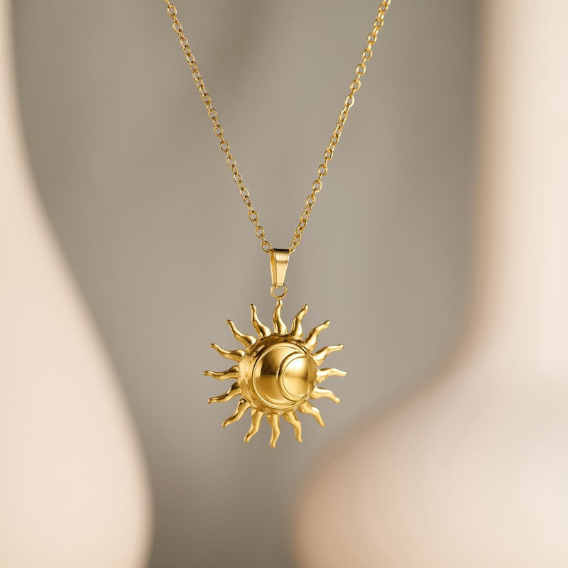Geometric Gold Plated Stainless Steel Necklace