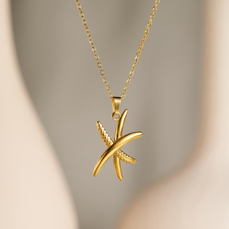 Geometric Gold Plated Stainless Steel Necklace