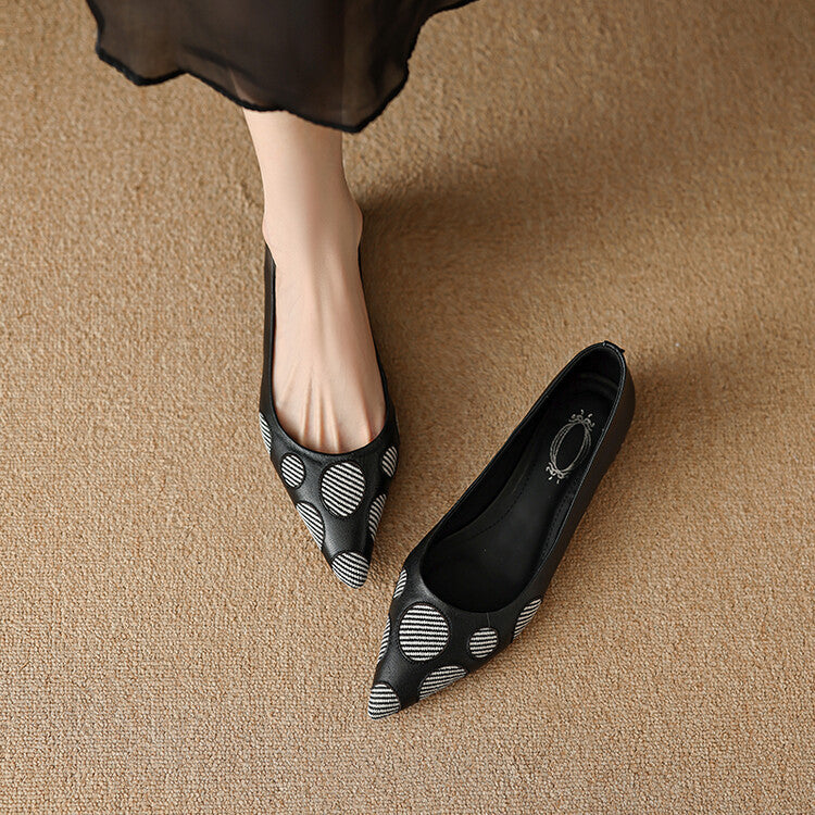 Womens Sheepskin Square Heel Flat Shoes