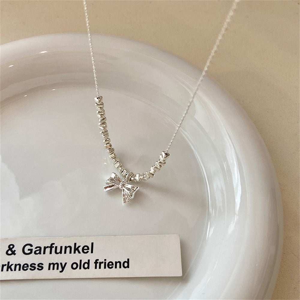 S925 Sterling Silver Aquamarine Butterfly Necklace