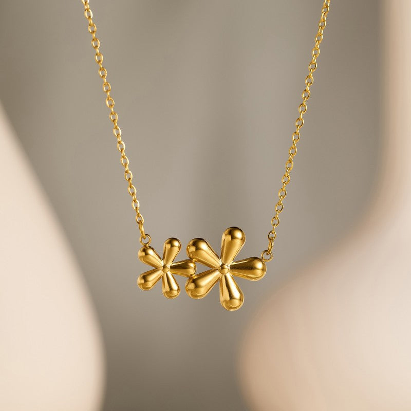 Geometric Gold Plated Stainless Steel Necklace
