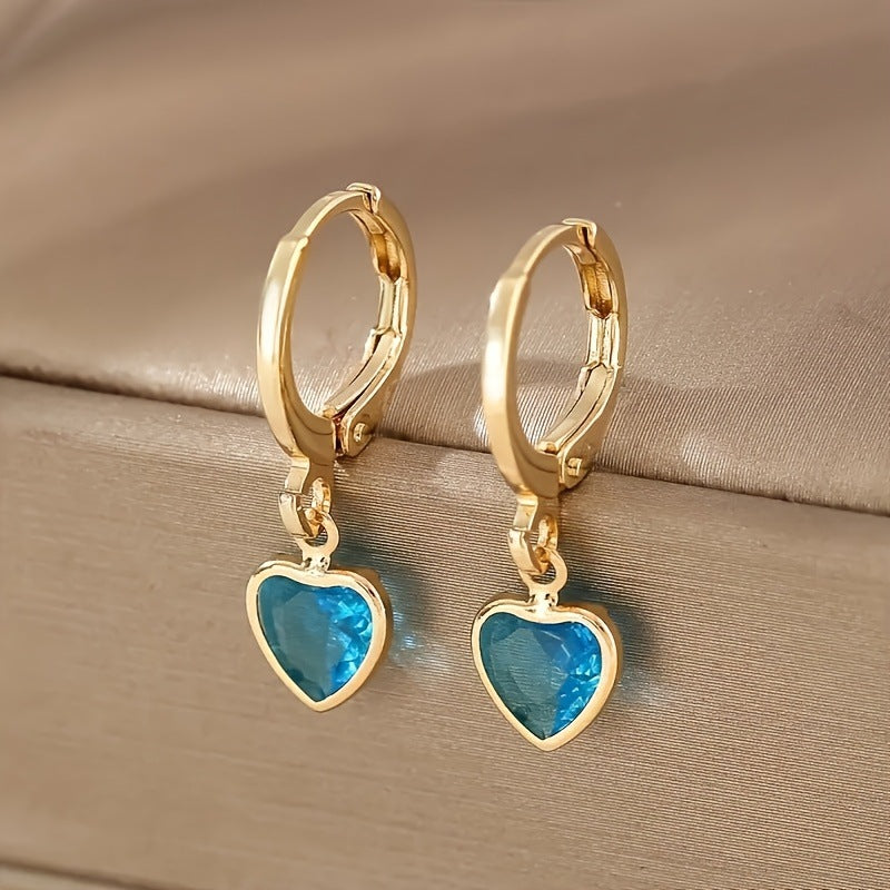 Elegant Heart-shaped Zircon Earrings