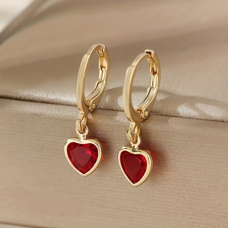 Elegant Heart-shaped Zircon Earrings