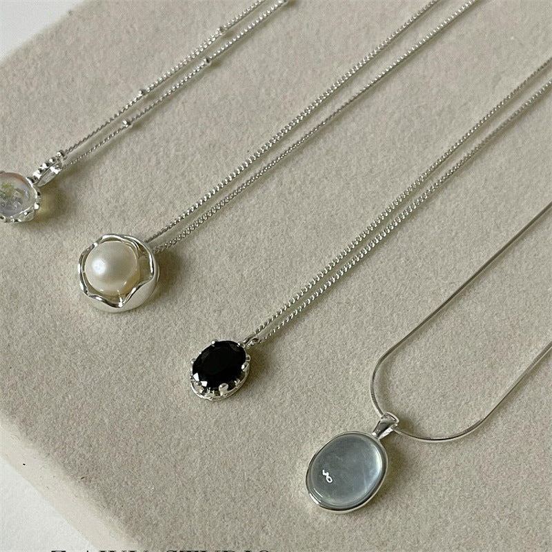 S925 Sterling Silver Aquamarine Butterfly Necklace