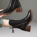 Womens Vintage Chunky Heel Ankle Boots