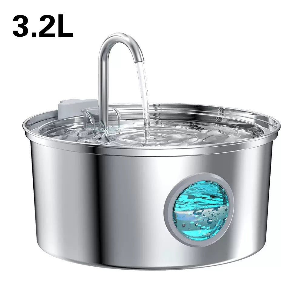 3.2L Stainless Steel Pet Water Fountain with Quiet Pump