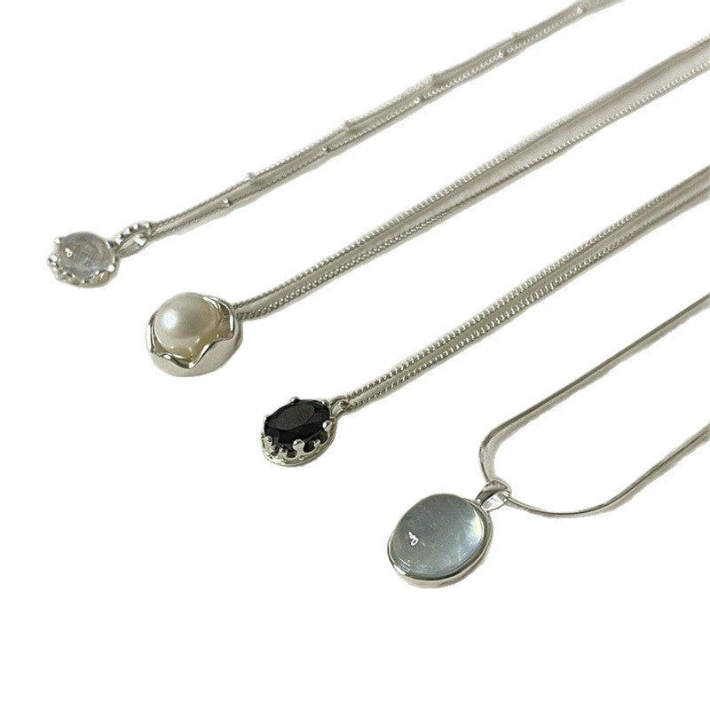 S925 Sterling Silver Aquamarine Butterfly Necklace