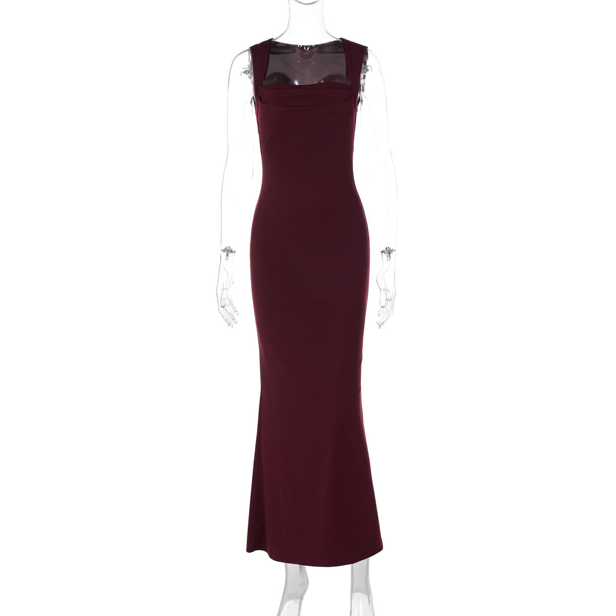 Womens Slim Fit Square Neck Dress