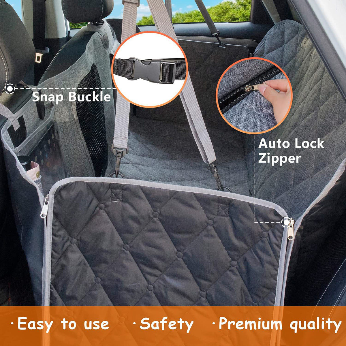 Car Rear Seat Pet Mat Waterproof Dog Seat Cover Oxford Cloth Easy Installation