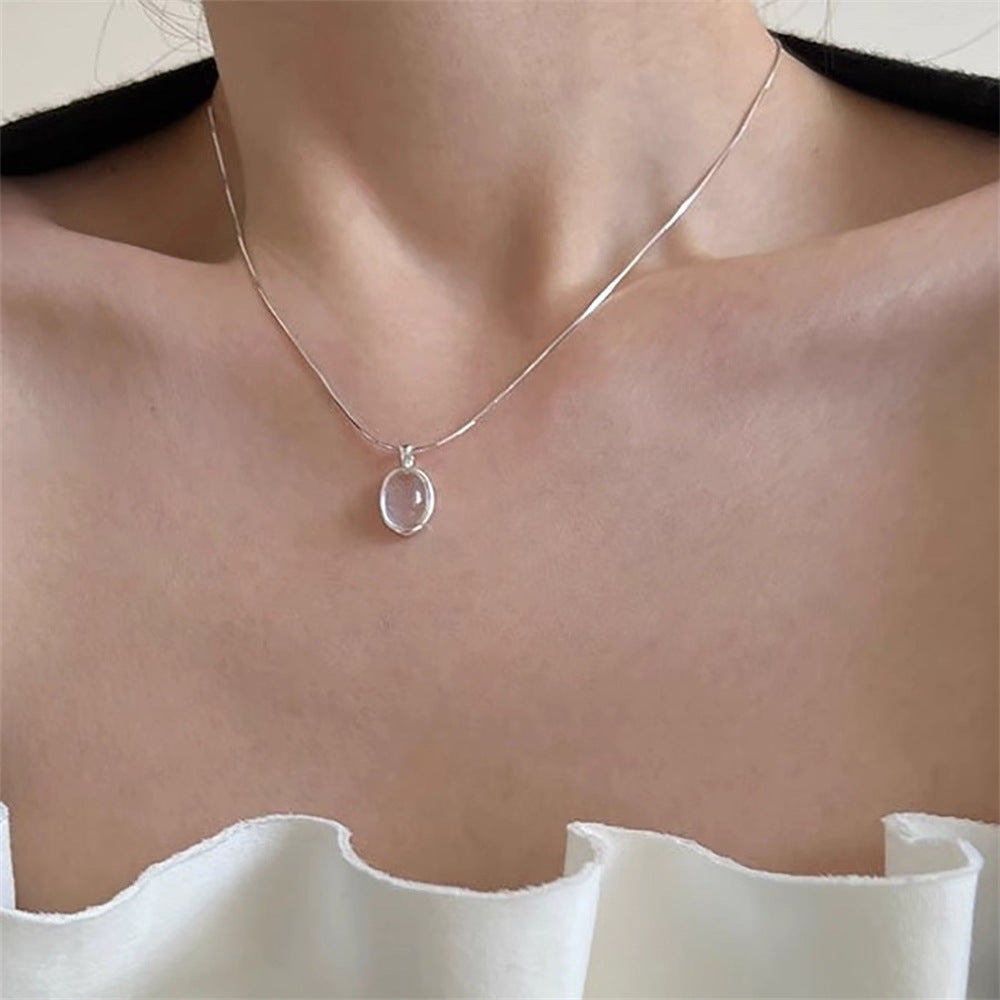 S925 Sterling Silver Aquamarine Butterfly Necklace